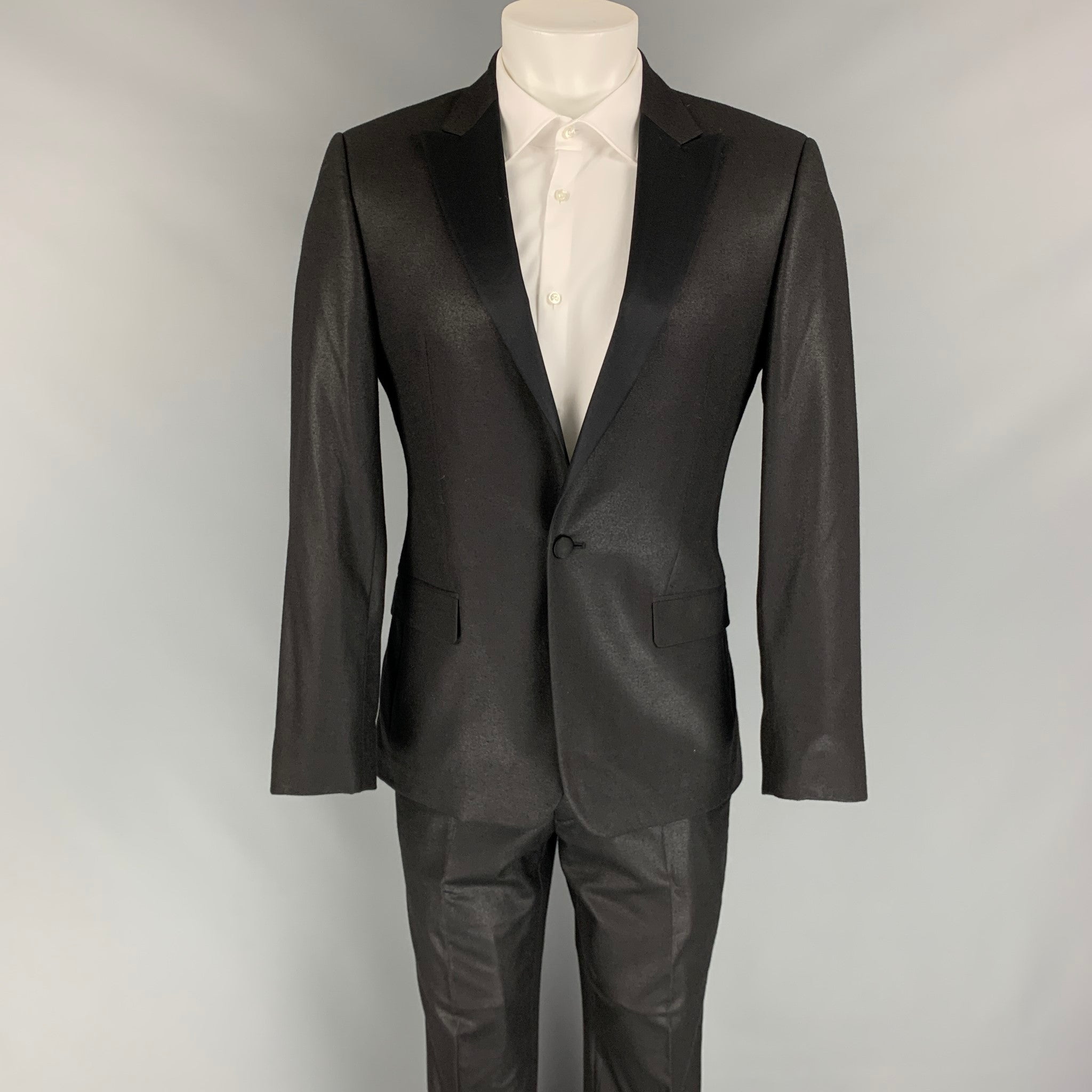 Calvin klein black peak lapel best sale tuxedo