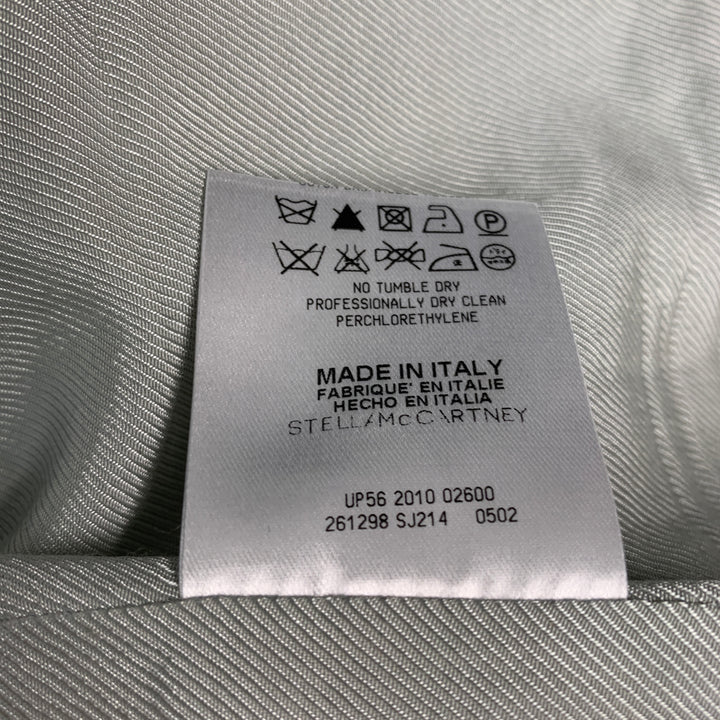 STELLA McCARTNEY Size 8 Silver Black Silk Tuxedo  Blazer