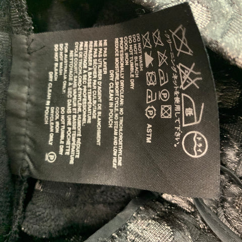 PRADA Talla 2 Falda acampanada con puntos de mezcla acrílica plateada negra
