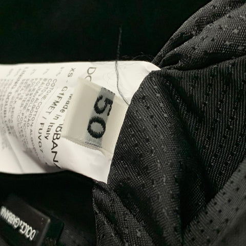 DOLCE & GABBANA Size 40 R Black Velvet Double Breasted 3 Piece Suit