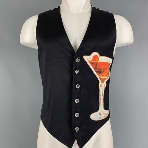 MOSCHINO Cheap and Chic -Martini Cocktail- Talla 44 Chaleco de algodón a rayas blancas y negras