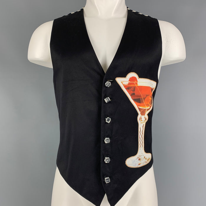 MOSCHINO Cheap and Chic -Martini Cocktail- Size 44  Black White Stripe Cotton Vest