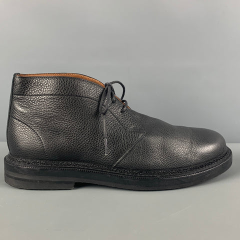 AQUATALIA Size 10.5 Black Leather Lace Up Boots