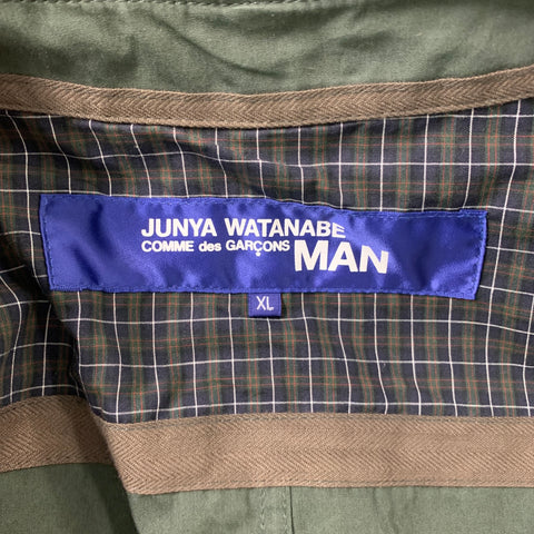 JUNYA WATANABE Size XL Olive Tan Mixed Materials Cotton Vest