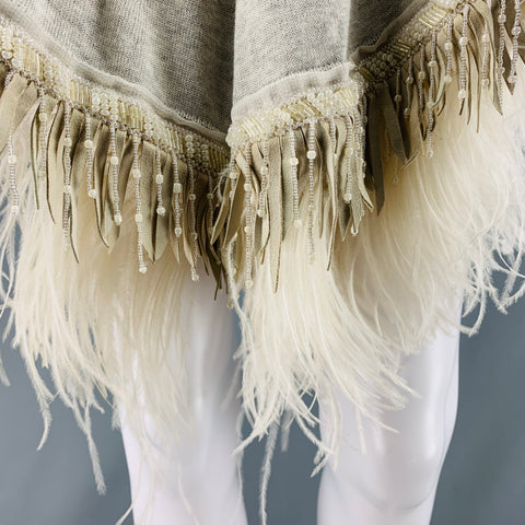 SACAI Taille L Pull Gris Coton Cachemire Chiné Manches 3/4