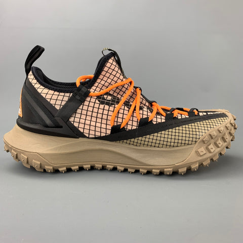 NIKE ACG Mountain Fly Low Talla 9.5 Zapatillas de deporte con cordones en dos tonos, color topo y negro