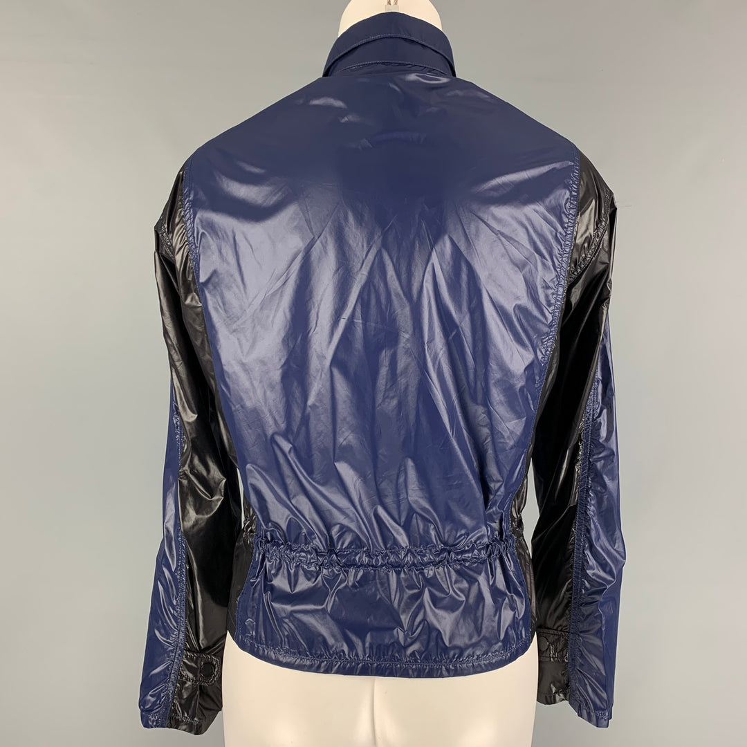 CURRENT / ELLIOTT Size S Navy Black Cotton Color Block Rictus Jacket