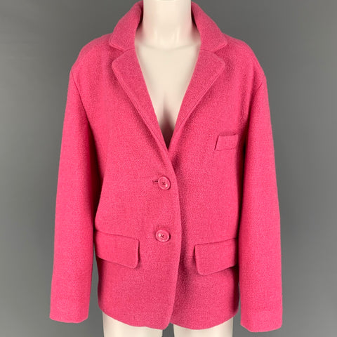 KATE SPADE Talla 4 Rosa No listado Chaqueta con solapa de muesca texturizada