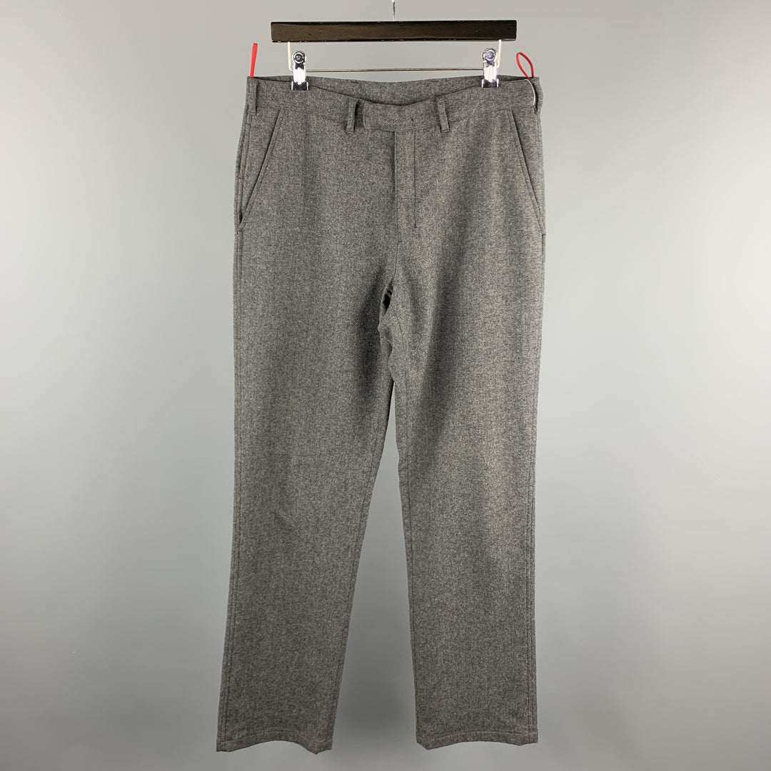 PRADA Size 34 Gray Solid Wool Blend Zip Casual Pants