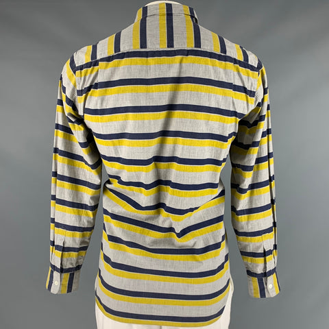 COMME des GARCONS HOMME PLUS Size L Grey Multi-Color Stripe Long Sleeve Shirt