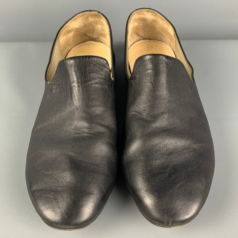 MARSELL Talla 11 Mocasines de cuero desgastados negros