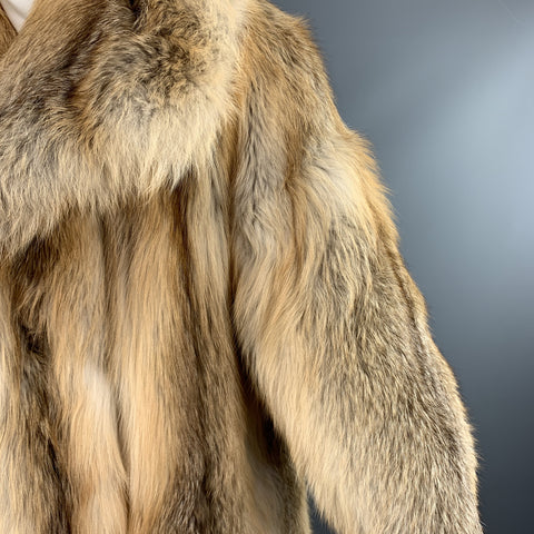 Vintage CUSTOM MADE M Gold Red Fox Fur Long Coat