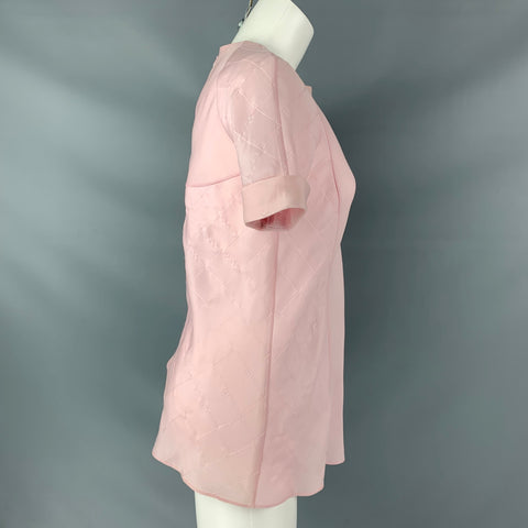 NONOO Size 6 Light Pink Quilted Stitch Blouse