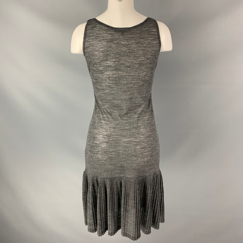 COTELAC Size S Grey Heather Wool / Polyester Solid Tank Dress
