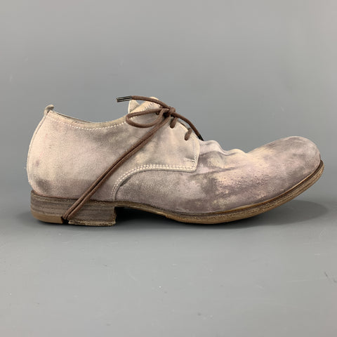 LAYER-O Talla 7 Zapatos brogue de encaje de cuero desgastado gris