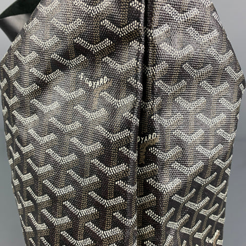 GOYARD Black Gray Logo Coated Canvas Top Handles Bag