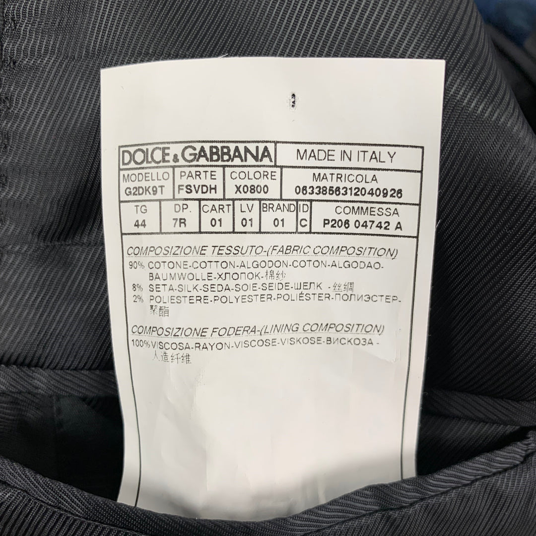 DOLCE &amp; GABBANA Taille 34 Manteau de sport en mélange de coton avec cercles noirs marine