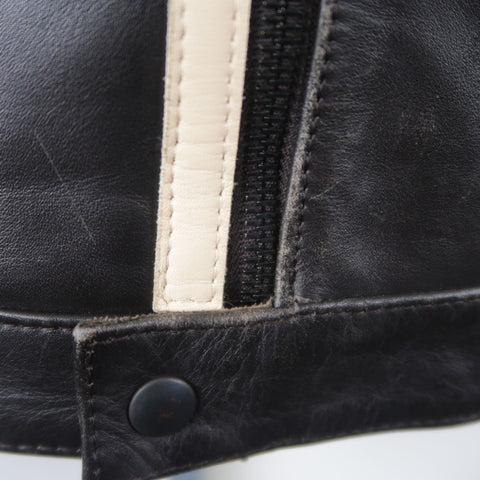 NEIL BARRETT M Brown Leather Moto Inspired Jacket