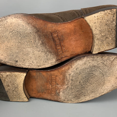 STEIGER Size 7.5 Brown Mixed Fabrics Suede Wingtip Loafers