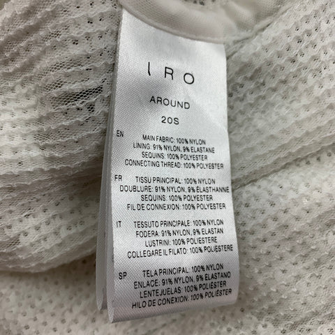 IRO Size S White Nylon Sequined V-Neck Dress Top