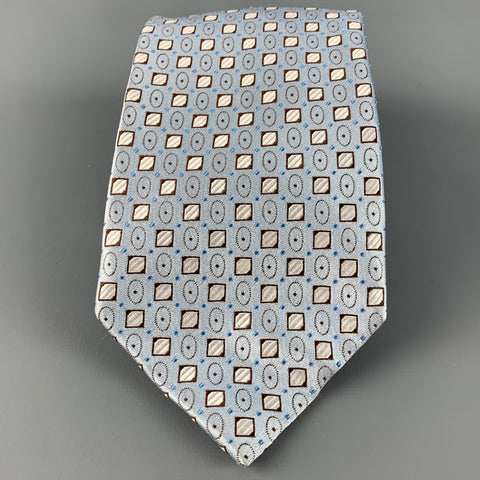ERMENEGILDO ZEGNA Blue Brown Dots Silk Tie