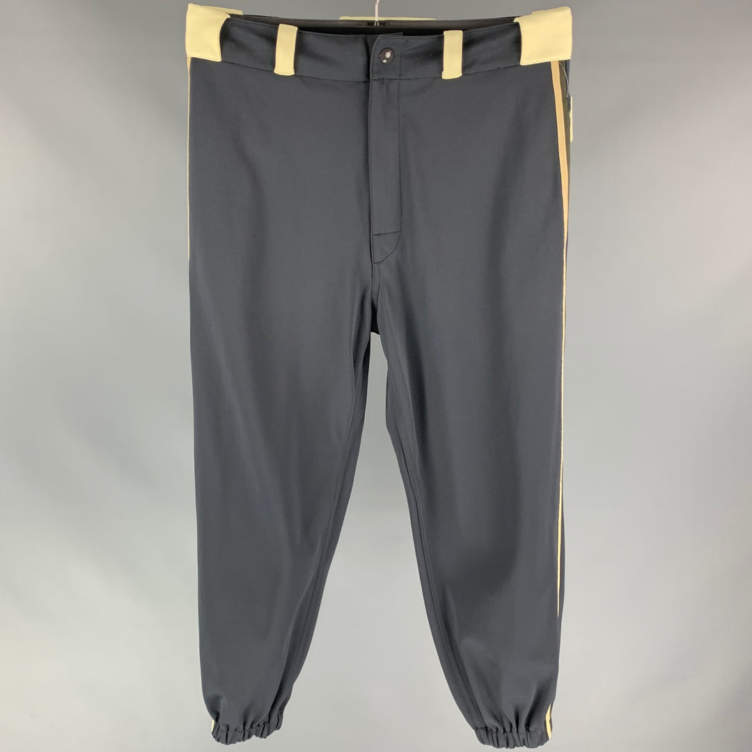MARNI Size 32 Dark Gray & Beige Polyamide / Cotton Casual Pants