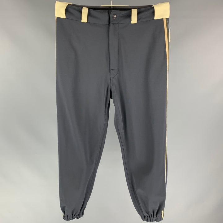 MARNI Size 32 Dark Gray & Beige Polyamide / Cotton Casual Pants