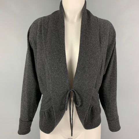AUTUMN  CASHMERE Size S Grey Cashmere Shawl Collar Cardigan