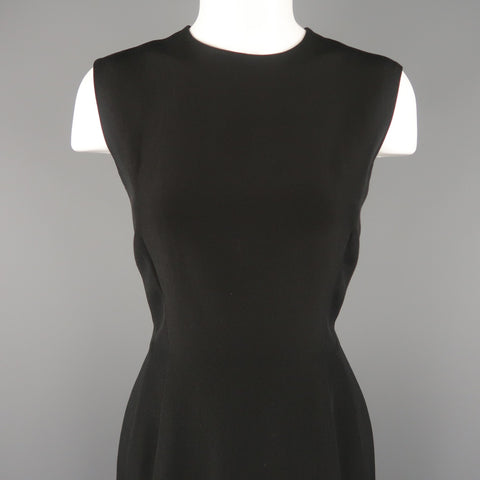 LANVIN Automne 2006 Taille 6 Robe droite sans manches en mélange de laine noire