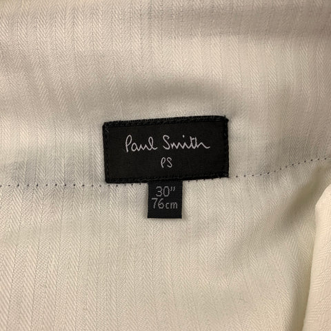 PAUL SMITH Size 30 Black & White Painted Cotton Blend Zip Up Dress Pants