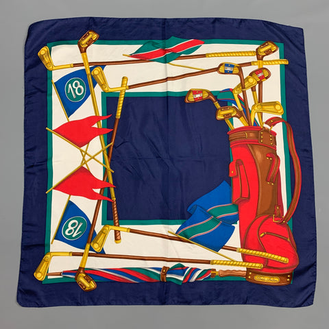 BROOKS BROTHERS Multi-Color Golf Silk Scarf