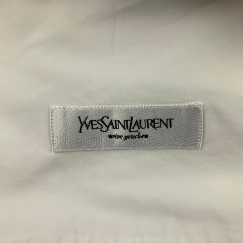 YVES SAINT LAURENT Size S White Cotton French Cuff Long Sleeve Shirt