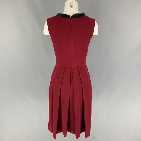 TWIN-SET by Simona Barbieri Size 2 Burgundy Polyester Sleeveless Dress
