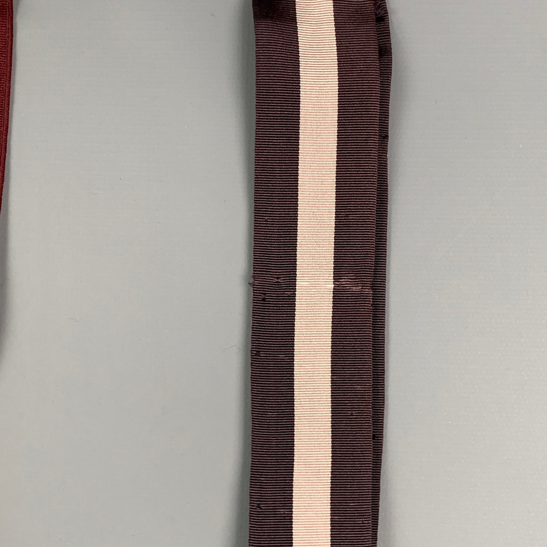 TRAFALGAR Brown Knitted Silk Ribbon Suspenders