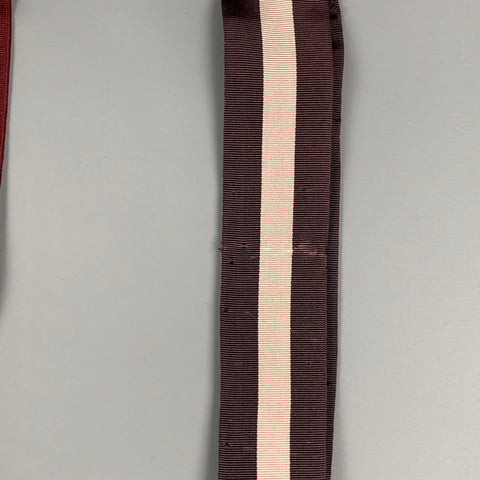 TRAFALGAR Brown Knitted Silk Ribbon Suspenders