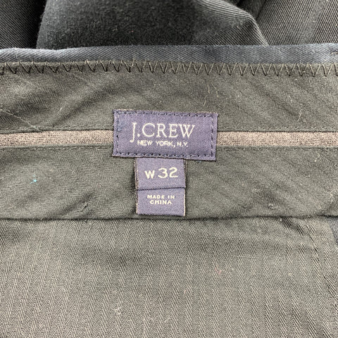J CREW Size 32 Black Cotton Dress Zip Fly Pants