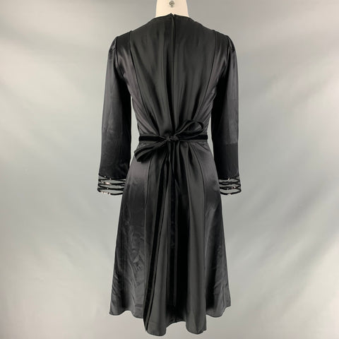 MARC JACOBS Vestido acampanado liso de seda negro talla 4