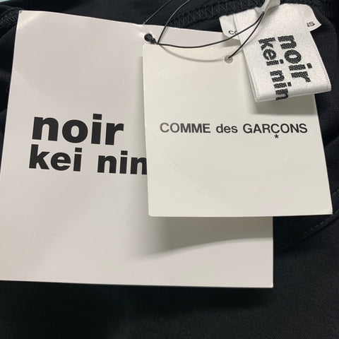 COMME des GARCONS Size M Black Cotton Mixed Fabrics Crew-Neck Dress Top