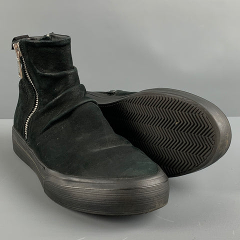 JOHN VARVATOS Size 8.5 Black Leather Side Zipper Boots