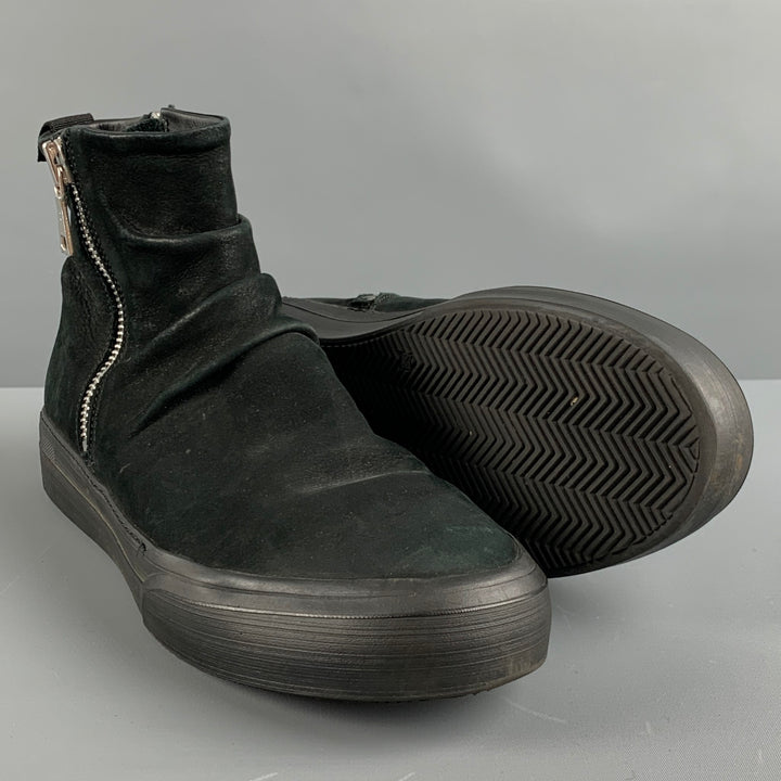JOHN VARVATOS Size 8.5 Black Leather Side Zipper Boots