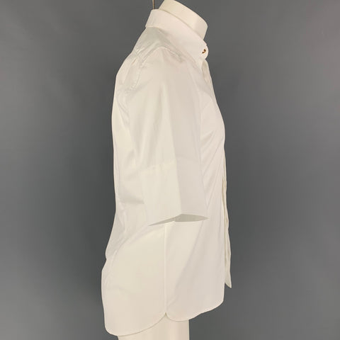 PAUL SMITH Size S White Cotton Short Sleeve Shirt