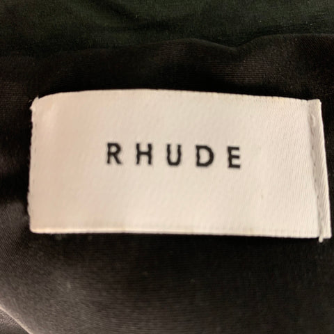 RHUDE Size S Black Beige Color Block Cotton Cupro Jacket