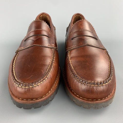 G.H. BASS&CO. Size 10 Brown Stitched Leather Loafers