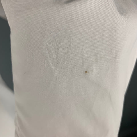 BURBERRY Size S White Solid Cotton Button Up  Long Sleeve Shirt