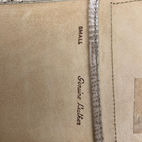 DONNA KARAN Taille S Ceinture en cuir gaufré beige beige