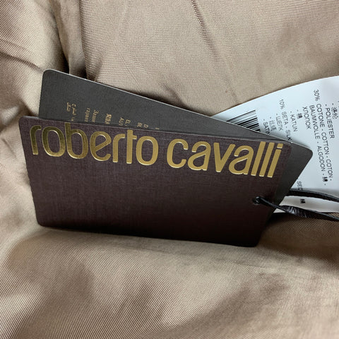 ROBERTO CAVALLI Taille 38 Manteau de sport en mélange de polyester jacquard beige
