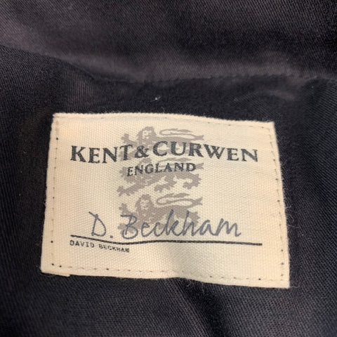 KENT CURWEN Size 32 Grey Black Glenplaid Wool Blend Pleated Dress Pants