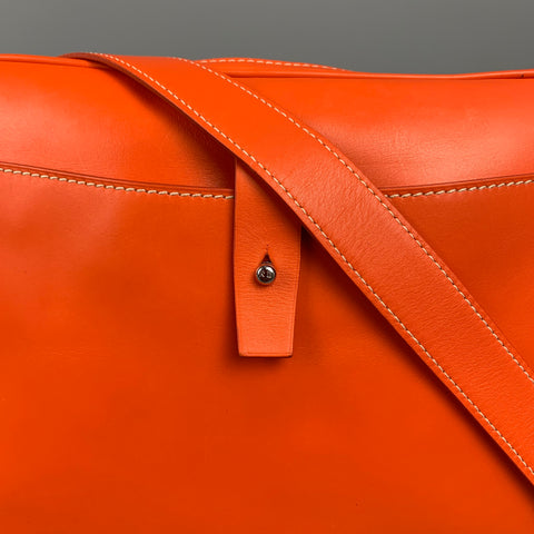 RALPH LAUREN Orange Leather Shoulder Rectangle Bag