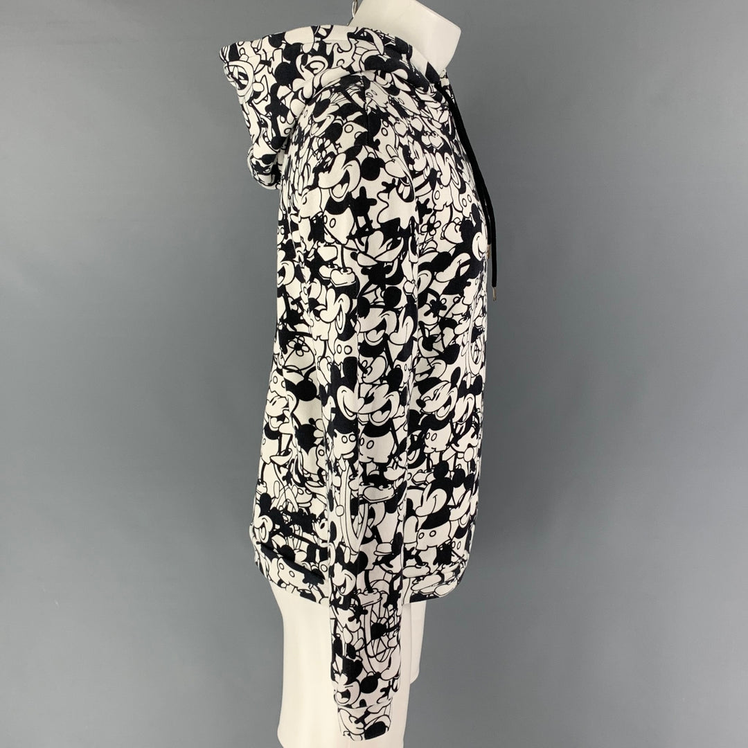 OPENING CEREMONY x DISNEY Size M Black White Print Cotton Hooded Sweatshirt