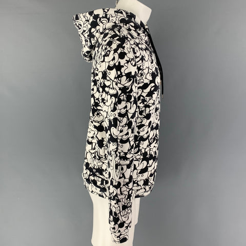 OPENING CEREMONY x DISNEY Size M Black White Print Cotton Hooded Sweatshirt